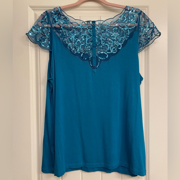 Madison Sequin Cap Sleeve Top - Picture 5 of 6